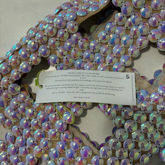 NEW Heyami Pink Pearl Iridescent Cutout Yoroi Trousers Small Festival Raver - Picture 6 of 9